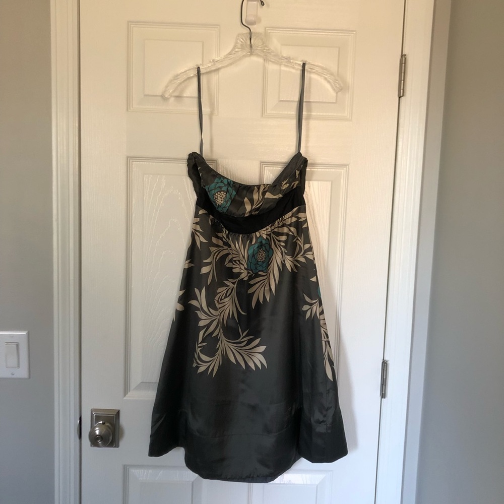 Strapless silk dress